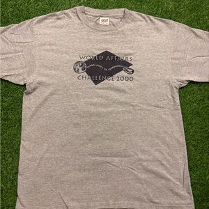 Vintage grey Anvil “World Affairs” T-Shirt